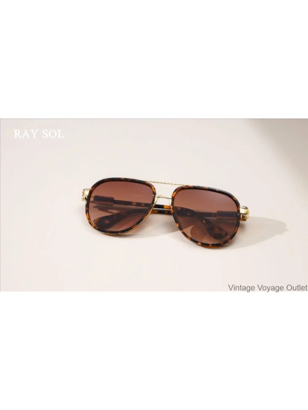 Retro Oversized Aviator Sunglasses, Metal Double Bridge, UV Protection